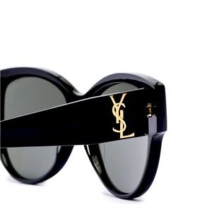 SAINT LAURENT monogram M3 sunglasses. Black